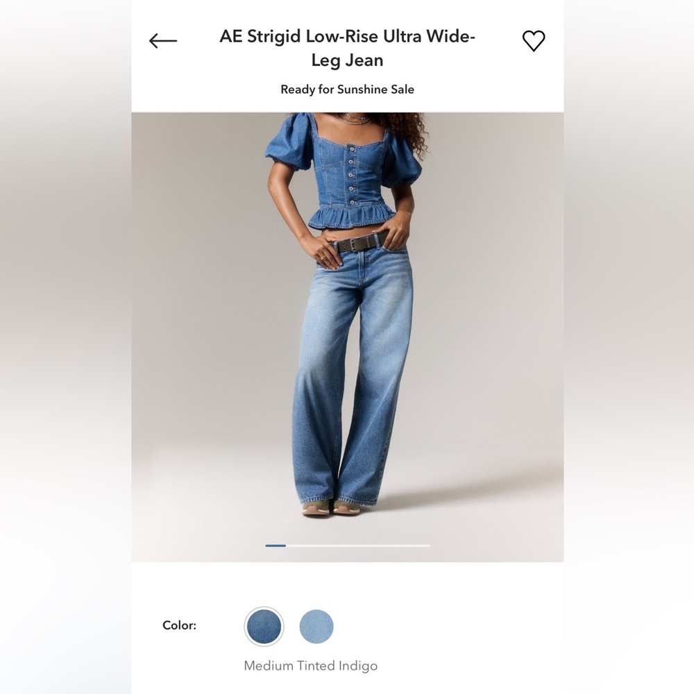 American Eagle Strigid Wide Leg Jeans 8 Reg